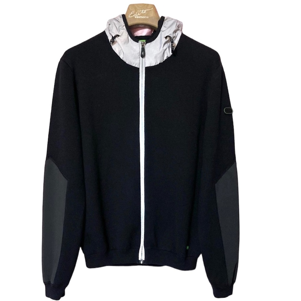 🖤MEN’S•BOSS•HUGO BOSS•MED•ZIP UP KNIT/REFLECTIVE HOODIE🖤